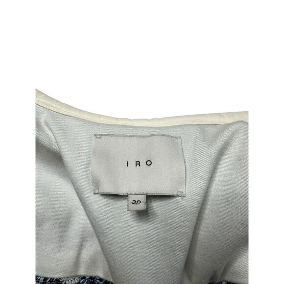 IRO Handi Jacket Blue White Geometric Tweed Women's Size 38 FLAWED PLEASE READ - Picture 11 of 15